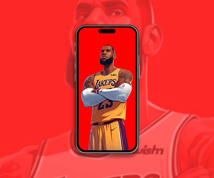 lebron james lakers red background wallpapers collection