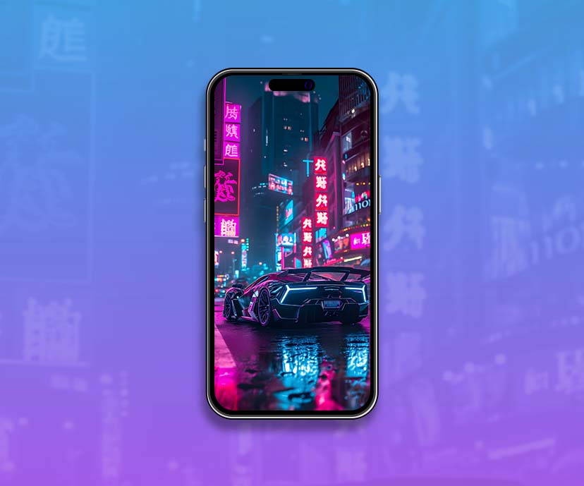 neon city futuristic car wallpapers collection