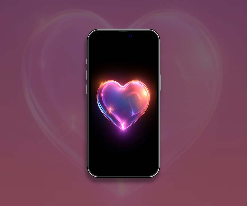 neon glow heart wallpapers collection