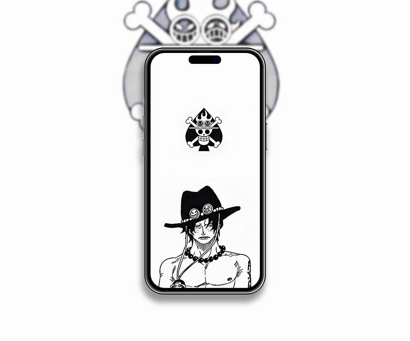 one piece ace black white wallpapers collection