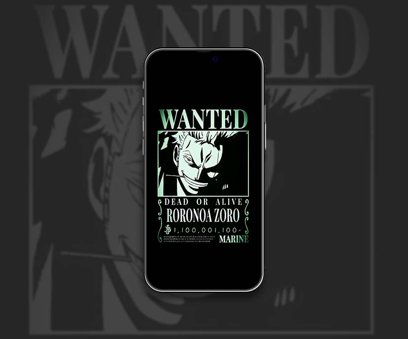 one piece zoro wanted poster black wallpapers collection