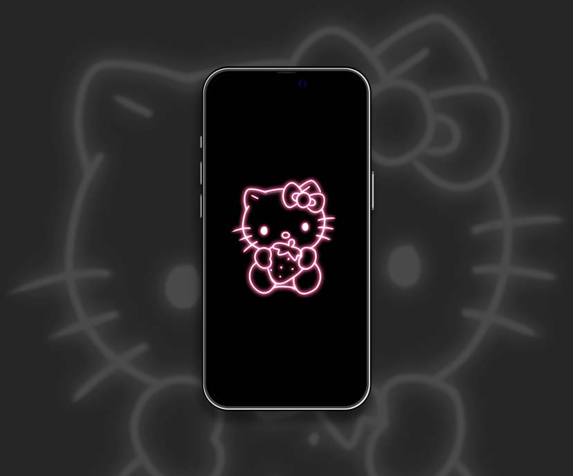 pink neon hello kitty wallpapers collection