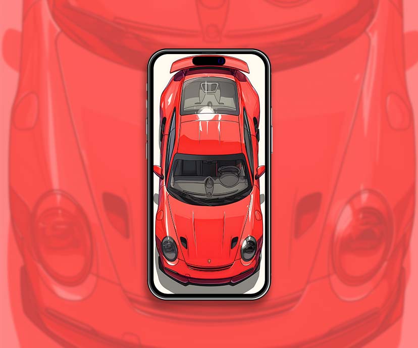 Colección de fondos de pantalla Red Porsche Top View