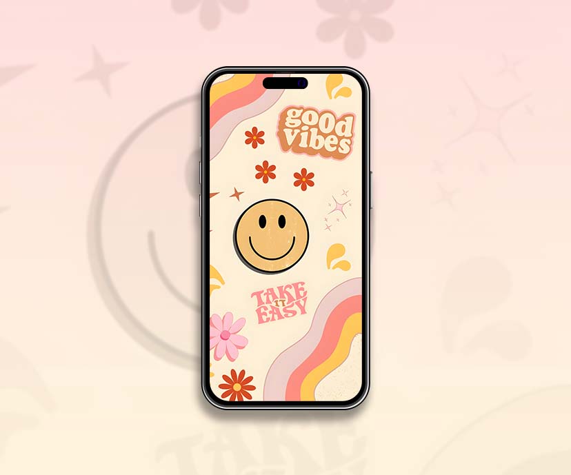 retro good vibes smiley wallpapers collection