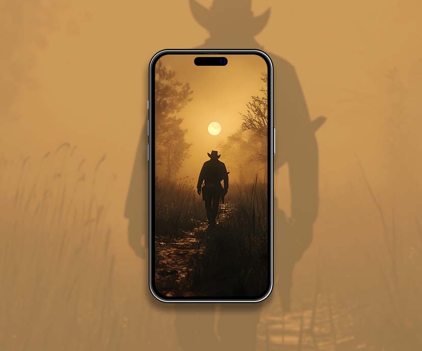 silhouette cowboy dusk wallpapers collection