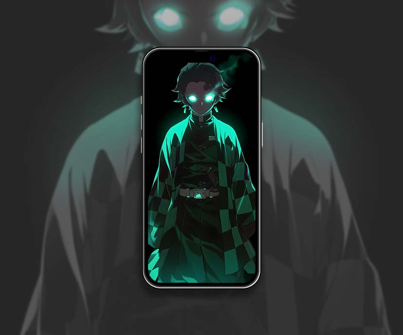 tanjiro glowing eyes wallpapers collection