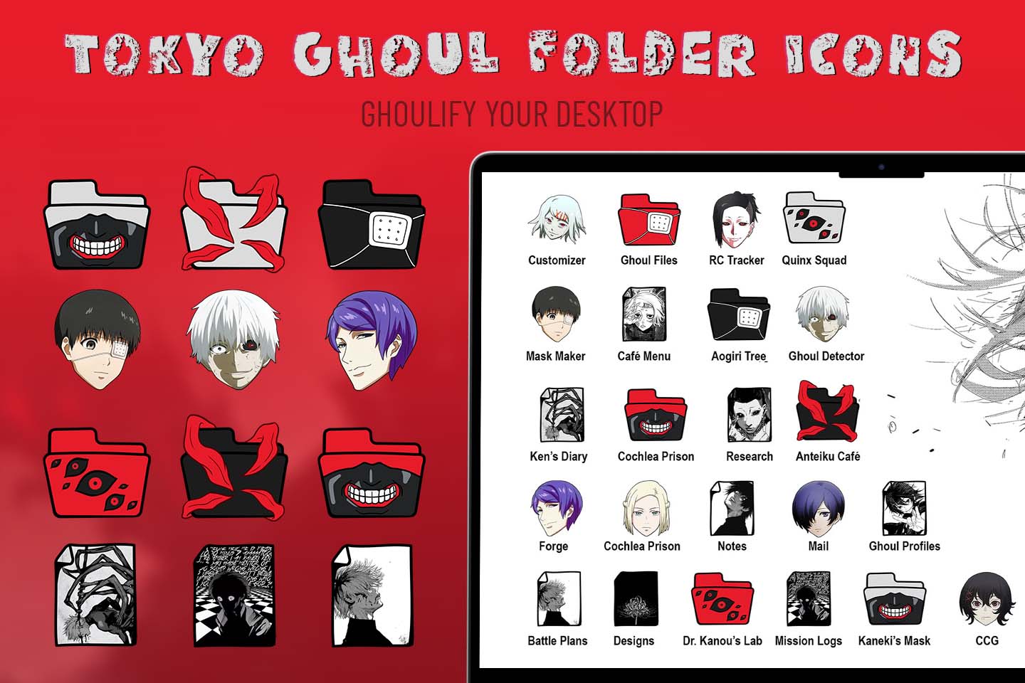 tokyo ghoul folder icons pack