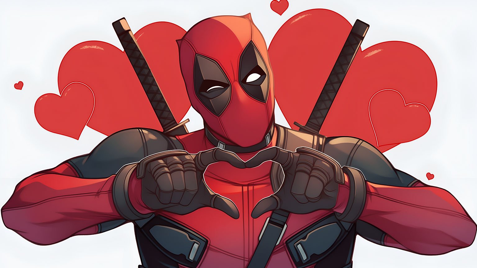 Deadpool Heart Hands Funny Wallpaper - Download in HD & 4K