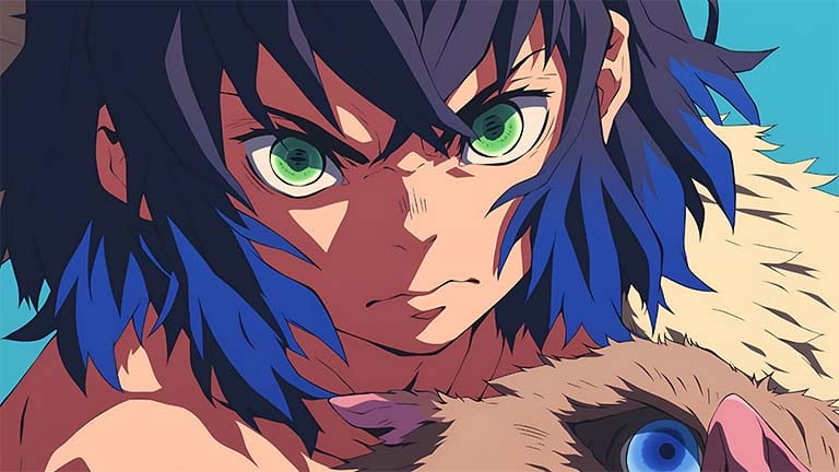 demon slayer inosuke without mask desktop wallpaper cover
