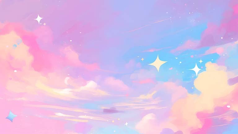 dreamy pastel starry night desktop wallpaper cover