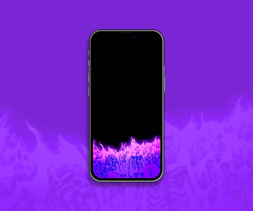 flaming skeletons purple wallpapers collection