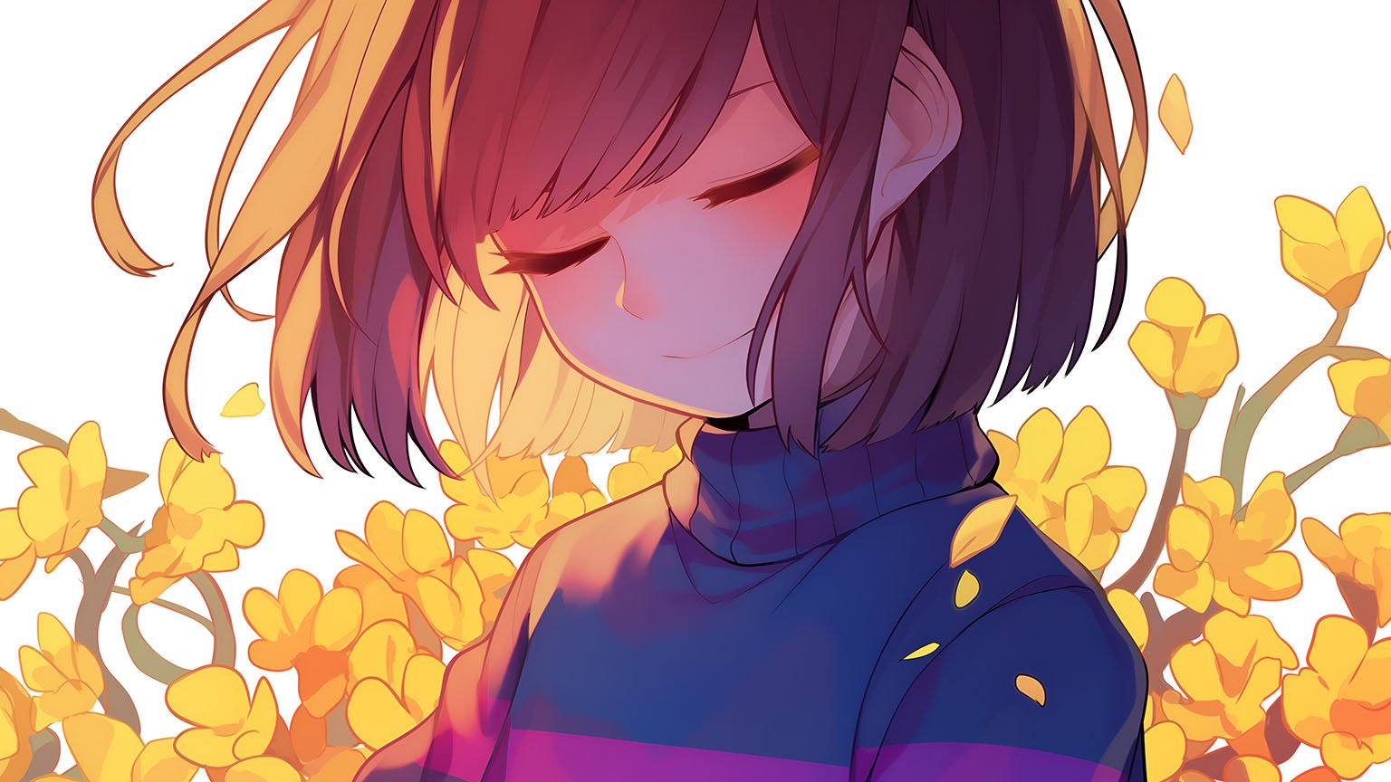 Frisk Yellow Flowers Undertale Desktop Wallpaper - Download in 4K