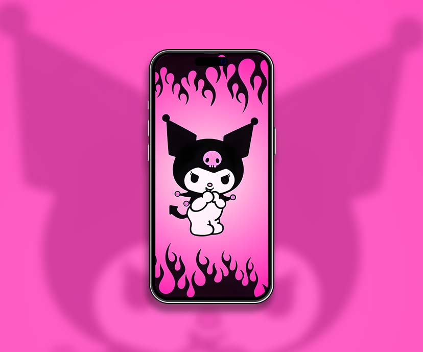 kuromi flames y2k theme wallpapers collection