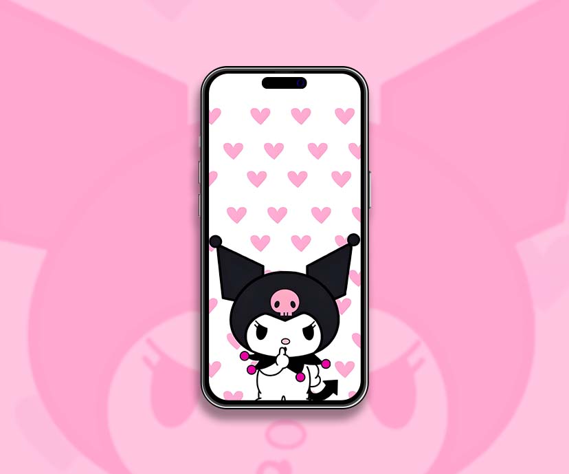 kuromi pink hearts wallpapers collection