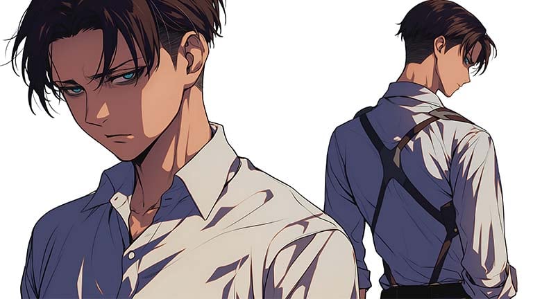 levi ackerman anime character desktop wallpaper cover