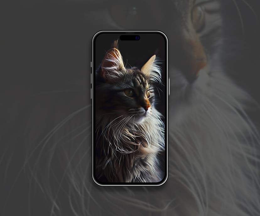 majestic maine coon cat dark background wallpapers collection