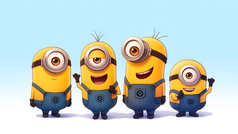 minions cute characters smiling wallpaper cover