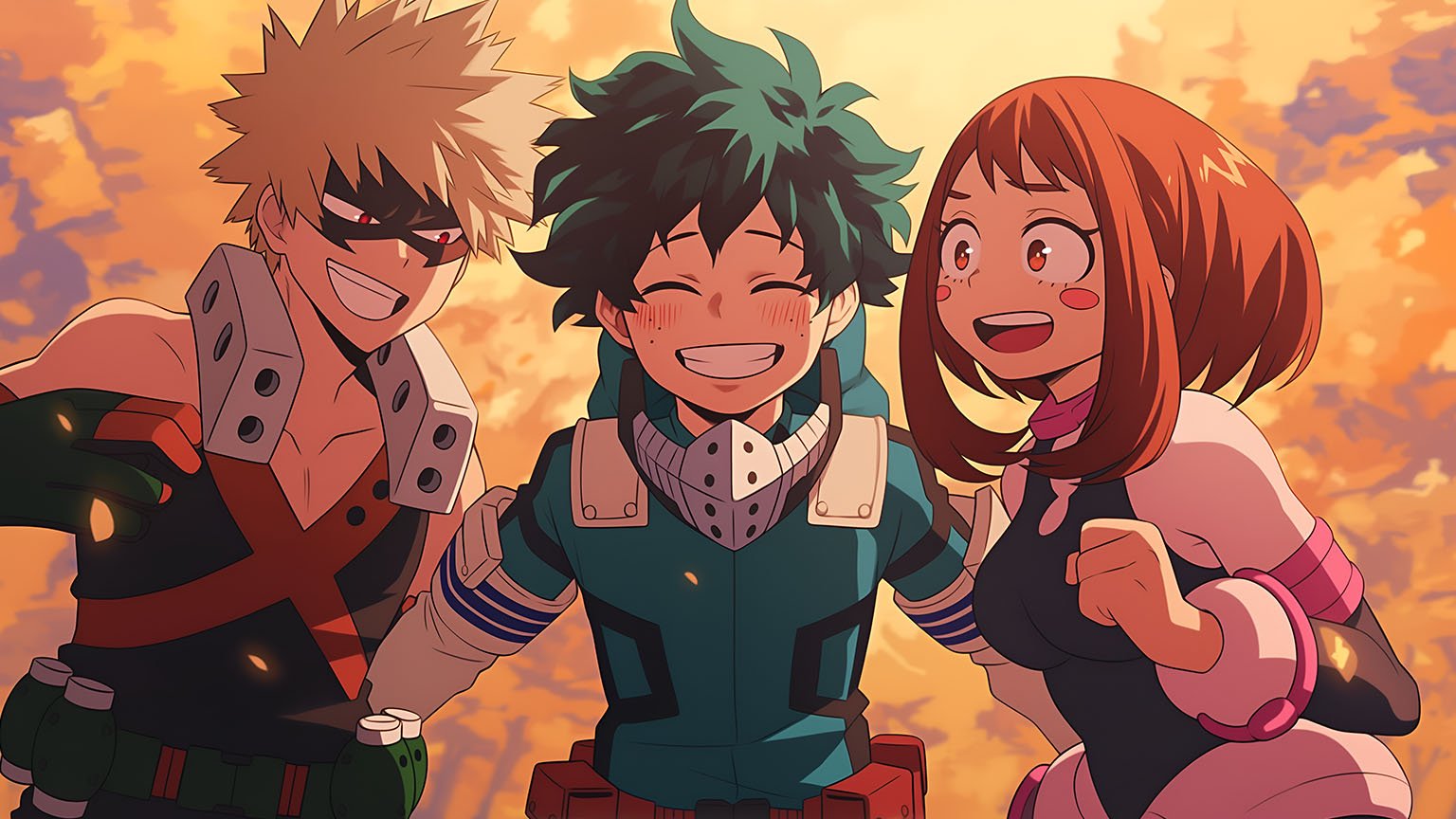 My Hero Academia Deku Bakugo Uraraka Desktop Wallpaper 4K