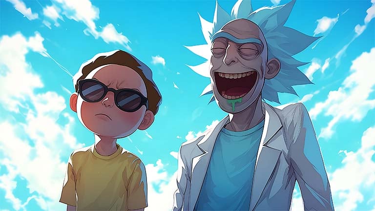 rick and morty sunglasses desktop wallpaper cover
