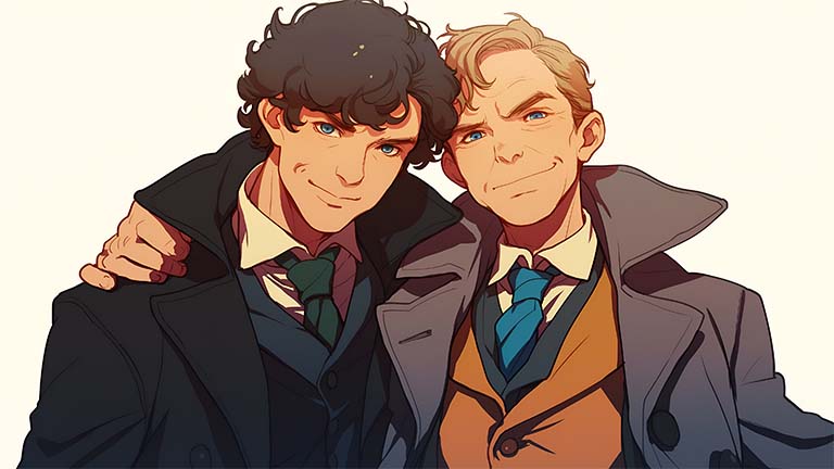 sherlock and watson detectives desktop wallpaper cover