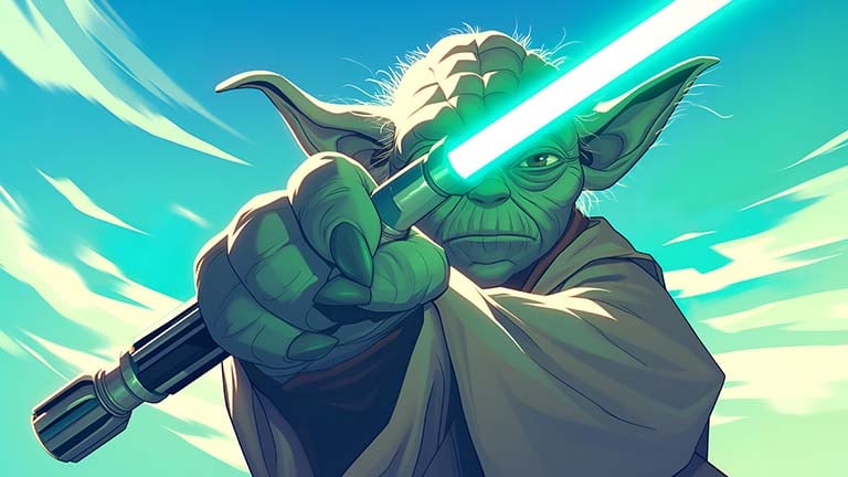 star wars yoda lightsaber wallpaper cover