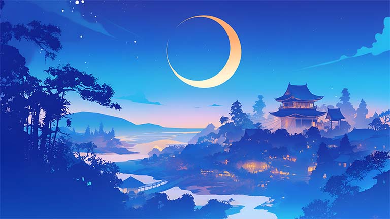 starry night asia desktop wallpaper cover