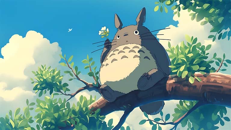 totoro tree anime desktop wallpaper cover