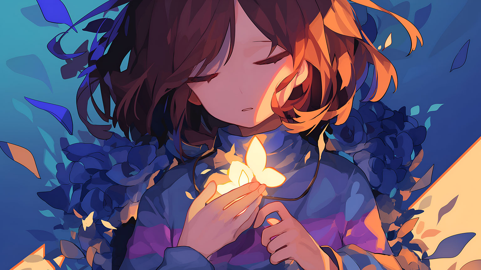 Undertale Frisk Flowers Desktop Wallpaper - Download in HD & 4K