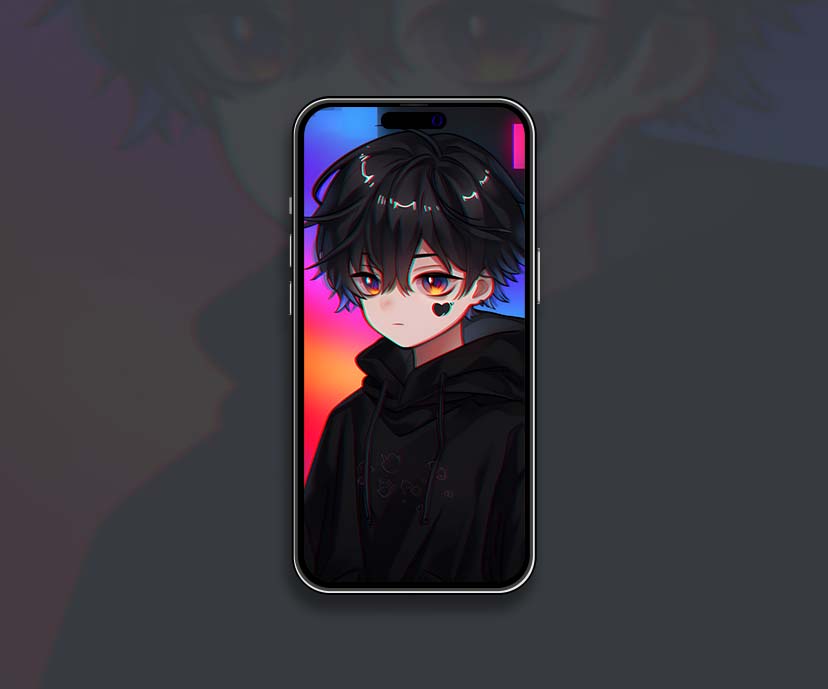 anime boy glitch neon wallpapers collection