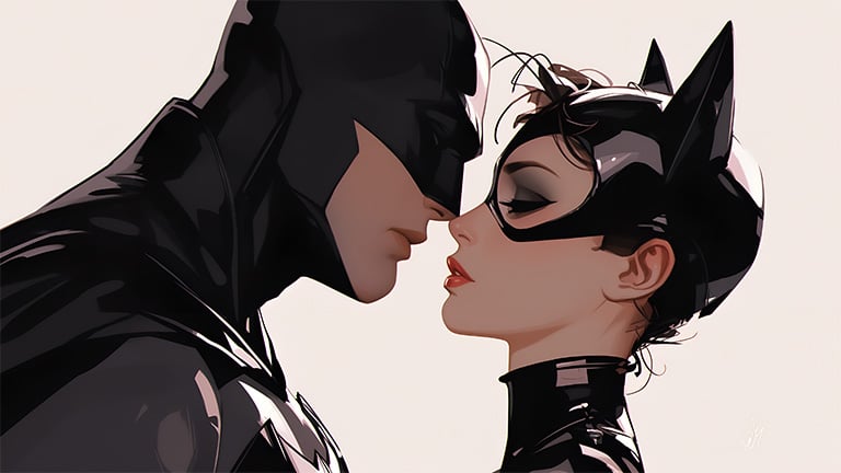 batman catwoman love desktop wallpaper cover