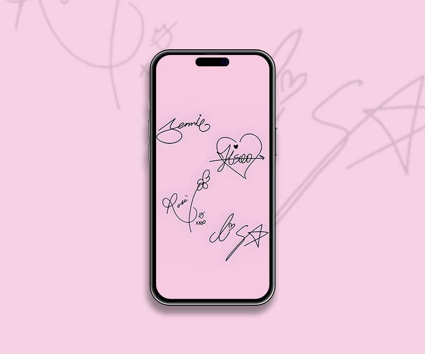 blackpink members autographs pink wallpapers collection