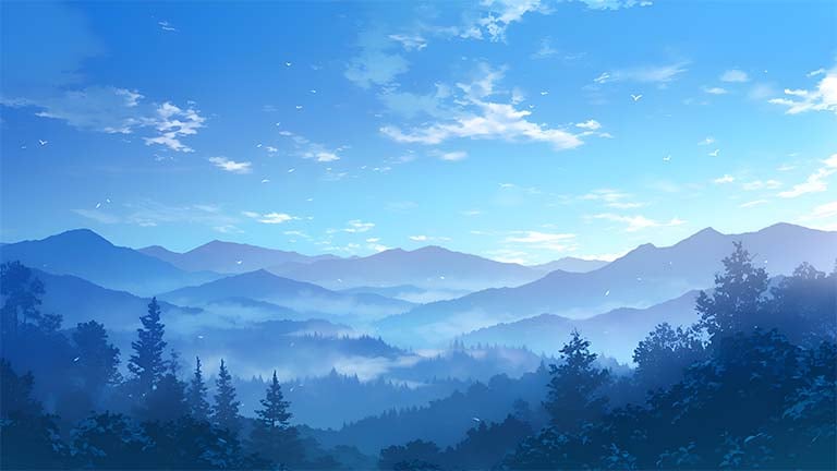 blue mountain range morning desktop wallpaper cover