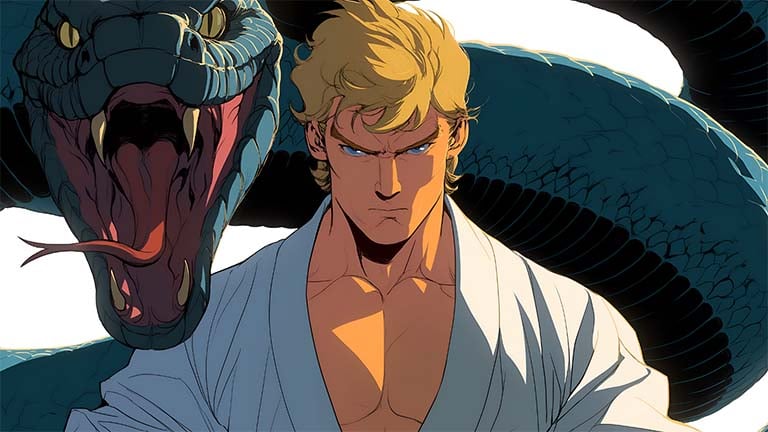 cobra kai snake warrior desktop wallpaper cover