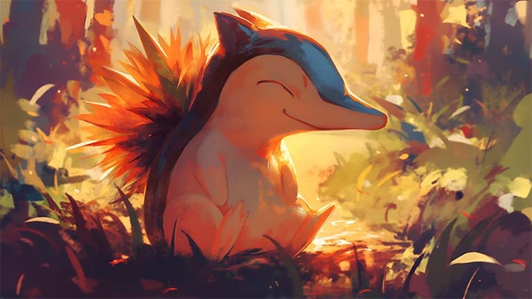 cyndaquil forest serenity pokemon desktop wallpaper cover