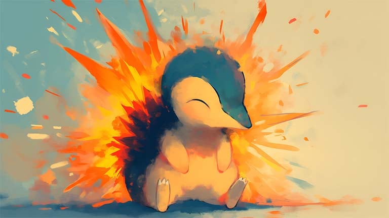 cyndaquil pokemon explosion desktop wallpaper cover