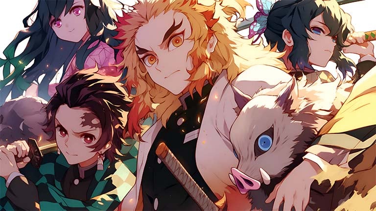 demon slayer team group wallpaper cover