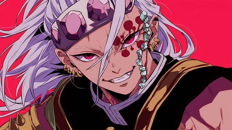 demon slayer tengen uzui smiling desktop wallpaper cover