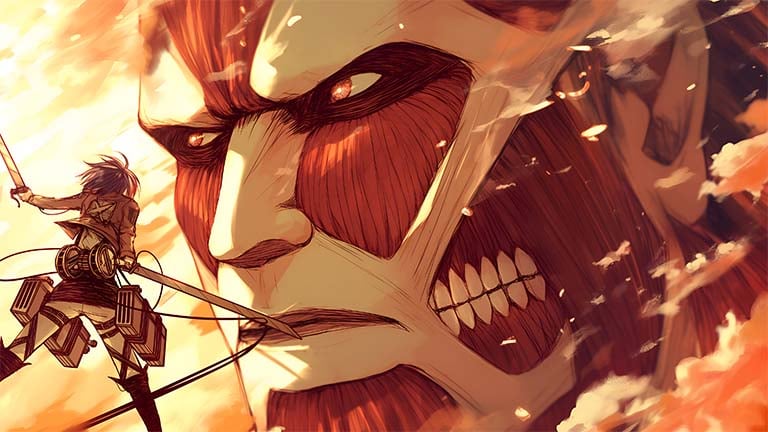 epic colossal titan attack on titan desktop wallpaper cover