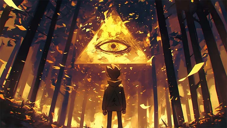 gravity falls bill cipher ominous eye desktop wallpaper cover