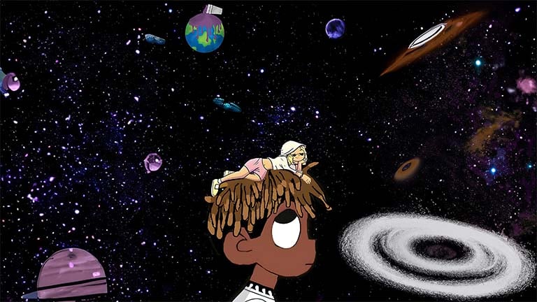 juice wrld cosmic space cartoon desktop wallpaper cover
