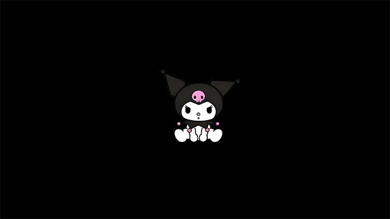kuromi black background desktop wallpaper cover