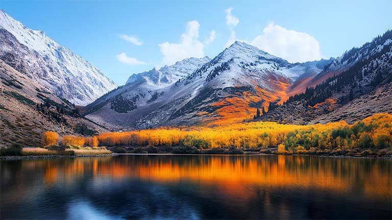 macos autumn mountain lake desktop wallpaper cover
