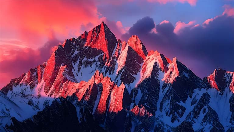 macos red mountain peaks desktop wallpaper cover