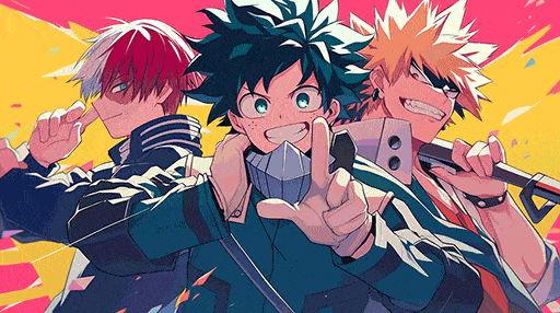 mha shoto izuku bakugou gif desktop wallpaper cover