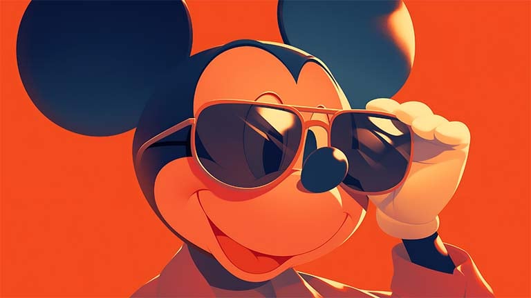 Mickey Mouse Cool Sunglasses Desktop Wallpaper Download 4K