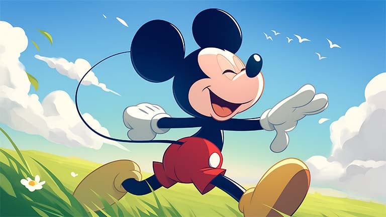 mickey mouse happy field desktop wallpaper cover