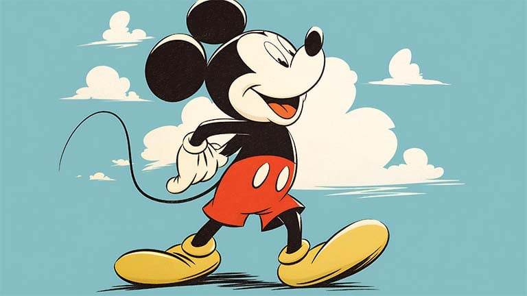 mickey mouse retro clouds desktop wallpaper cover