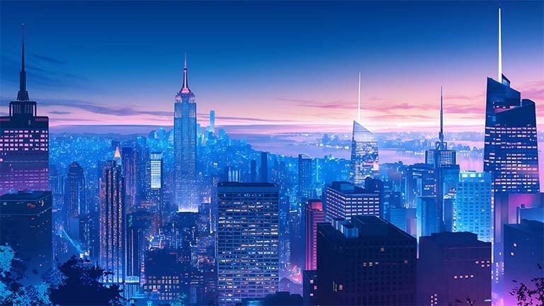 new york at night skyline desktop wallpaper cover
