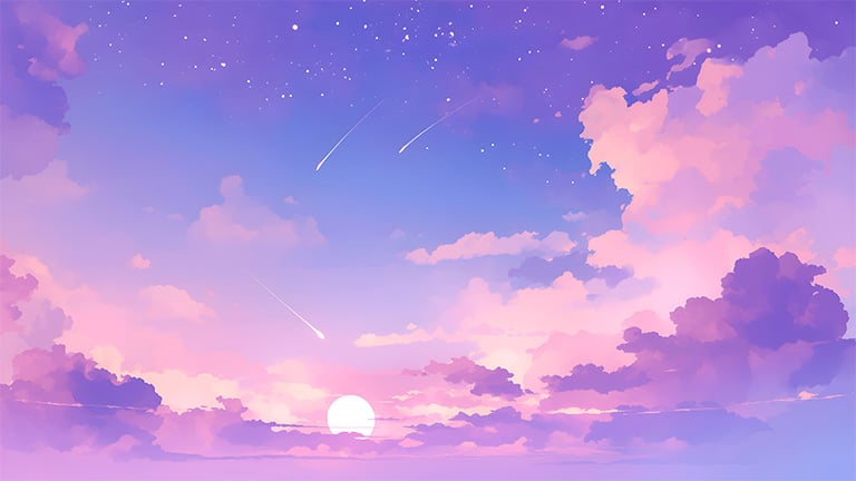 purple sky aesthetic light desktop wallpaper cover