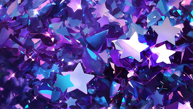 purple teal glitter stars desktop wallpaper cover
